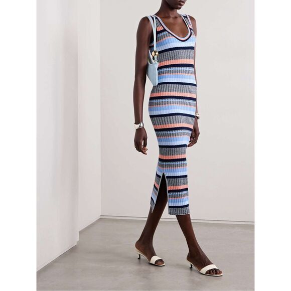 Veronica Beard Dresses & Skirts - NWT VERONICA BEARD Fabiana striped ribbed-knit midi dress Size S $475
